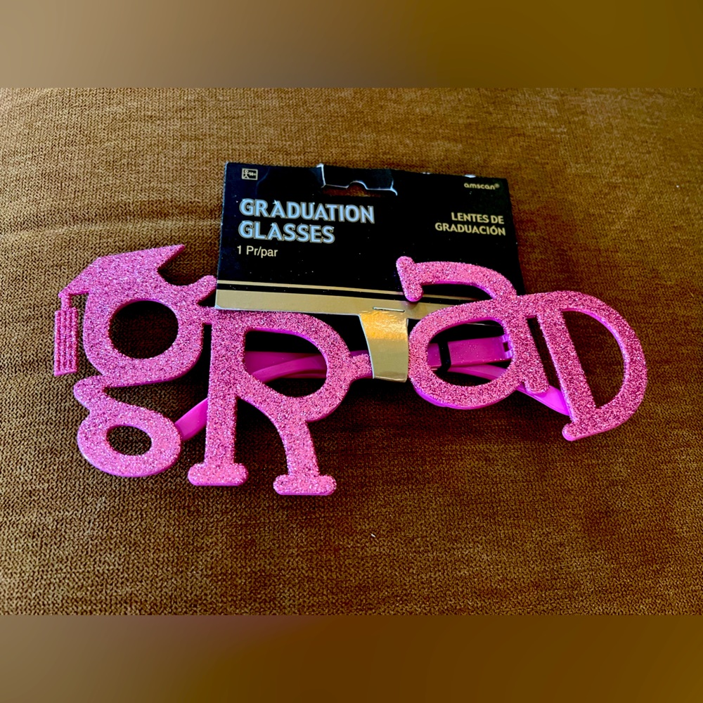 Sparkly Pink “GRAD” Glasses